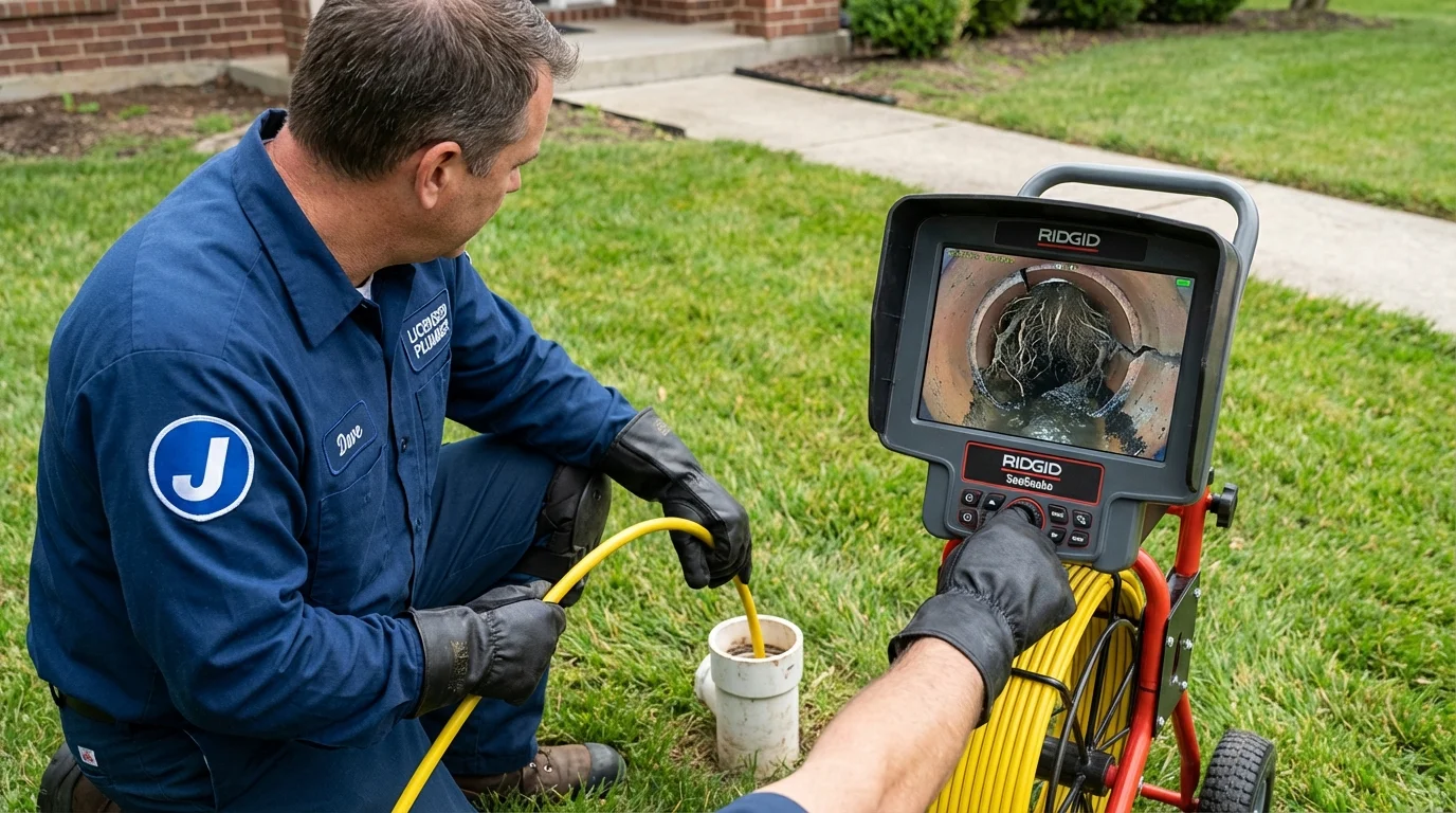 Sewer camera inspection being performed by Johns Plumbing LLC in Pelham
